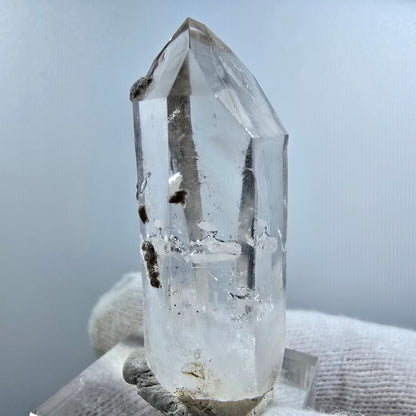 Enhydro Phantom Smoky Quartz Scepter with Calcite Valentine Pocket Goboboseb Namibia 47*22*14mm 