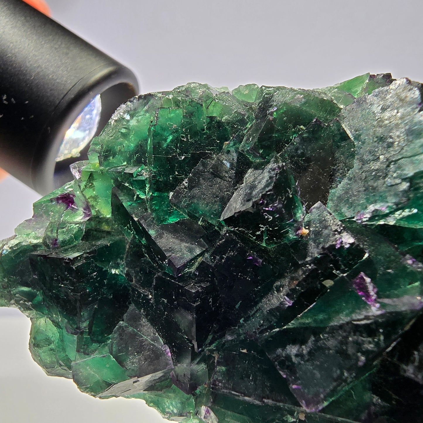 Cube de fluorite fantôme parqueté, zonal Okorusu Namibie 82*57*47mm 
