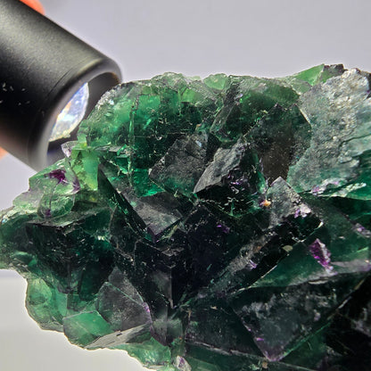 Cube de fluorite fantôme parqueté, zonal Okorusu Namibie 82*57*47mm 