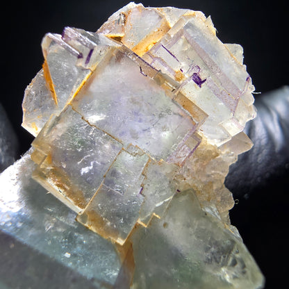 Zonare Phantom Fluorite cube niveau vert violet Okorusu, Namibie 62*27*22mm