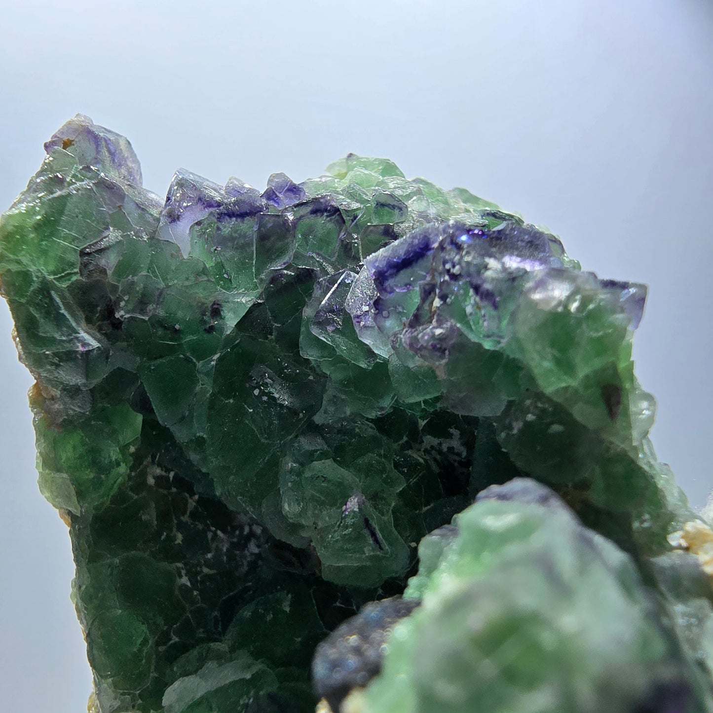 Cube de fluorite fantôme zonal, spécimen de muscovite, Erongo, Namibie, 63 x 50 x 43 mm 