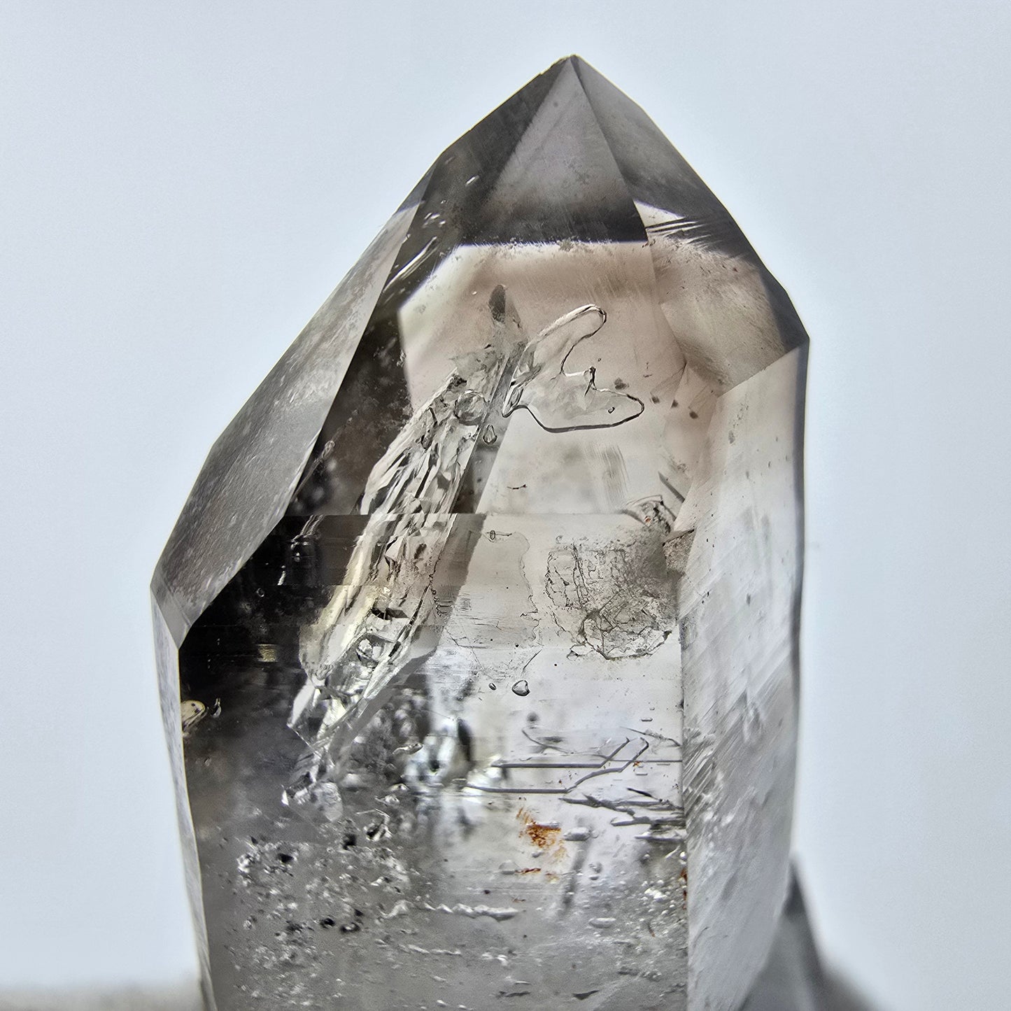 Enhydro Phantom Smoky Quartz Point 1x Bubble Goboboseb, Namibia 40*21*17mm 