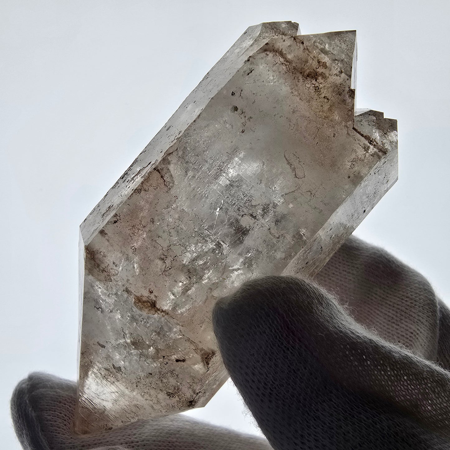 Skeleton Phantom Smoky Quartz DT Scepter, UV Calcite Valentine Pocket, Namibia 95*40*33mm 