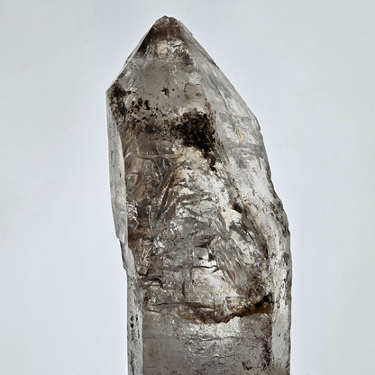Sceptre XL Enhydro Squelette Quartz Fumé DT 3x Bulle Valentine Pocket Gob. Namibie 146 x 69 x 42 mm 