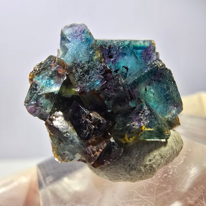 Phantom Fluorit Würfel Stufe, grün lila Okorusu, Namibia 20*19*15mm