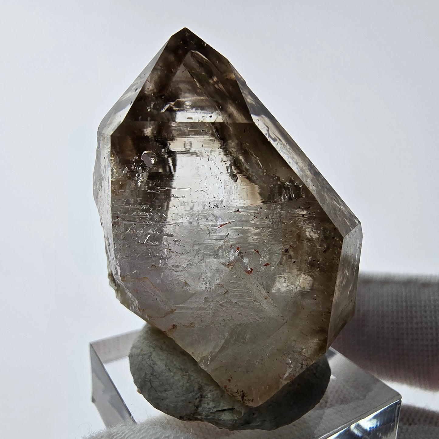 Enhydro Phantom Rauchquarz Zepter Spitze 1x Blase Goboboseb, Namibia 39*29*22mm