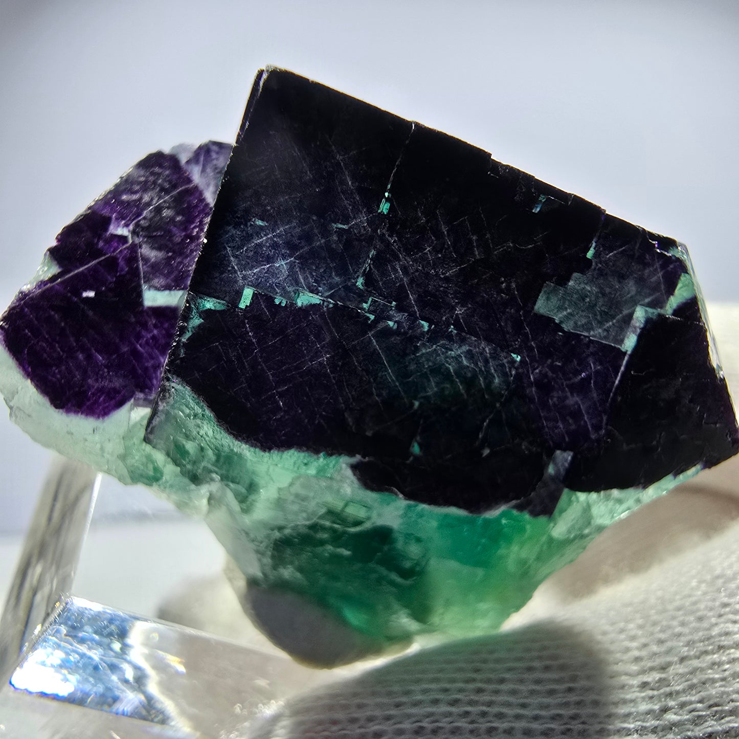 Fluorit Würfel Stufe, parkettiert grün lila 11:11 Angel Pocket Okorusu, Namibia 43*40*26mm