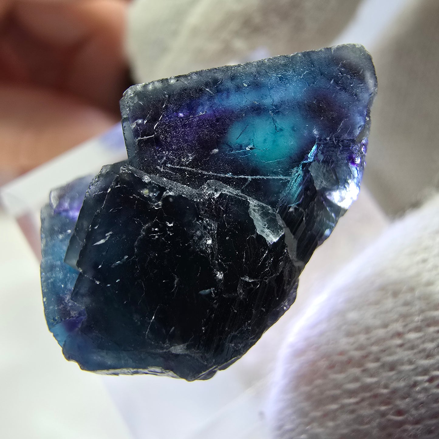 Phantom Fluorit Würfel Stufe, zonal - Neuer Fund! Okorusu, Namibia 27*20*14mm