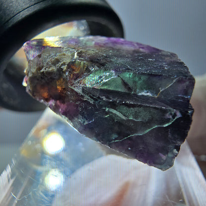 Phantom Fluorit Würfel Stufe, parkettiert grün lila Okorusu, Namibia 20*17*17mm
