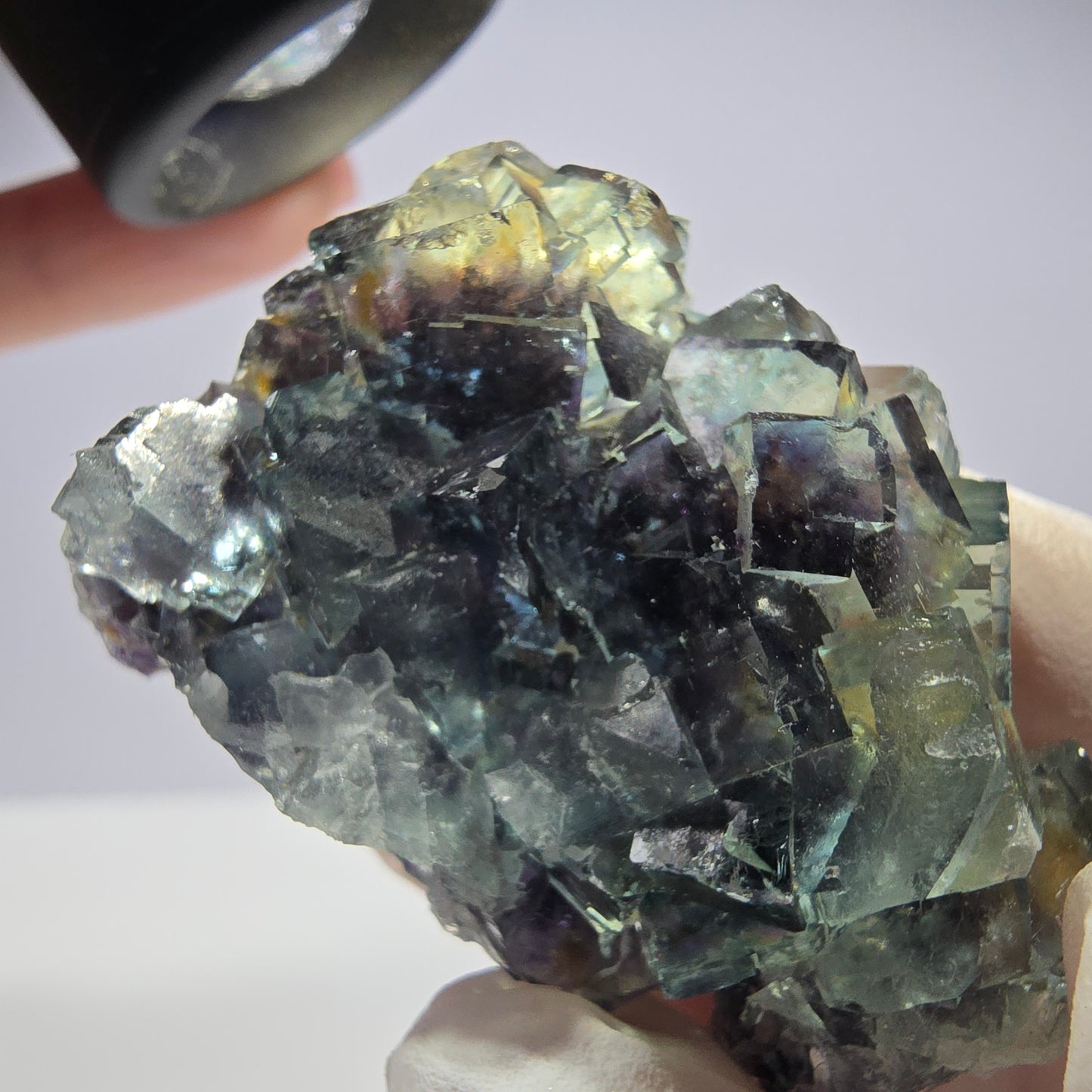 Spécimen de cube de fluorite fantôme très clair parqueté Okorusu, Namibie 49*36*26mm 
