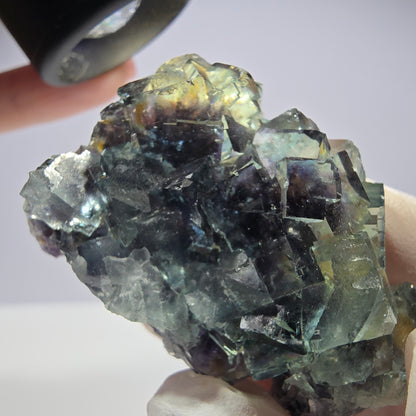 Spécimen de cube de fluorite fantôme très clair parqueté Okorusu, Namibie 49*36*26mm 