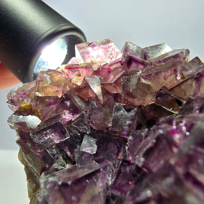 Seltene Phantom Fluorit Würfel Stufe, lila grün Okorusu Namibia 72*50*27mm