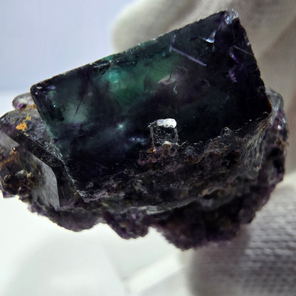Klare Phantom Fluorit Würfel Stufe zonal grün lila Okorusu, Namibia 36*26*25mm