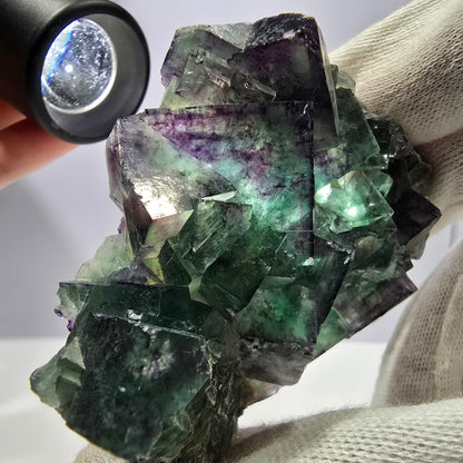Rare spécimen de cube de fluorite fantôme, parqueté zonal Okorusu Namibie 76 x 62 x 27 mm 