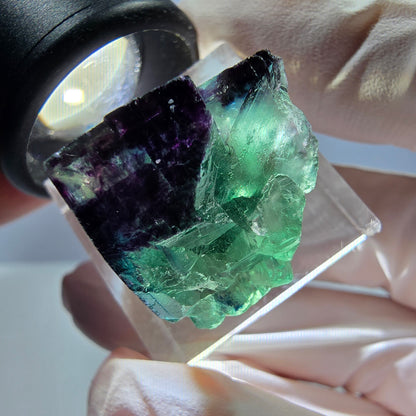 Phantom Fluorit Würfel Stufe grün lila zonal 11:11 Angel Pocket, Namibia 24*21*19mm