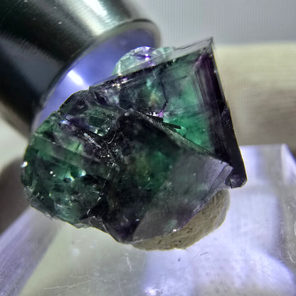 Spécimen de cube de fluorite fantôme zonal, vert violet Okorusu, Namibie 19*15*13mm 
