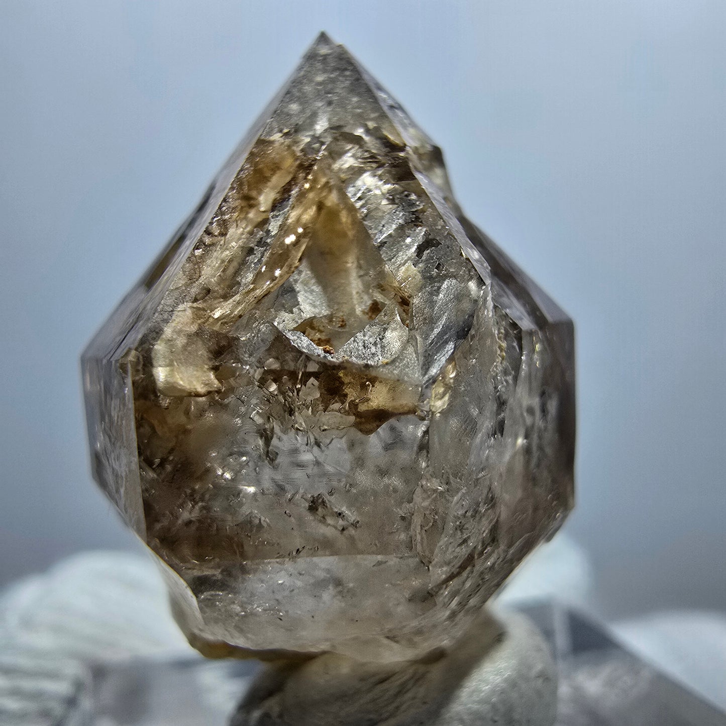 Klare Phantom Rauchquarz Zepter Spitze Goboboseb, Namibia 27*19*13mm