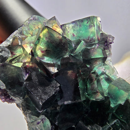Rare spécimen de cube de fluorite fantôme, vert violet Okorusu Namibie 76*35*19mm 