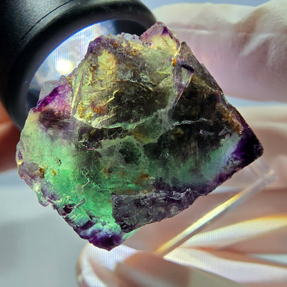 Phantom Fluorit Würfel Stufe, parkettiert, zonal Okorusu, Namibia 24*22*18mm