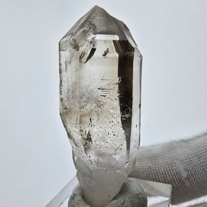 Enhydro Phantom Smoky Quartz Sceptre Tip 2x Bubble Goboboseb, Namibie 47*17*17mm 