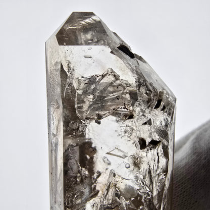 Sceptre en quartz fumé squelette Enhydro, 2x Bubble Valentine Pocket Goboboseb Namibie 79*28*22mm 