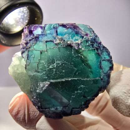 Spécimen de cube de fluorite fantôme, parqueté, zonal Okorusu, Namibie 44*41*25 mm 