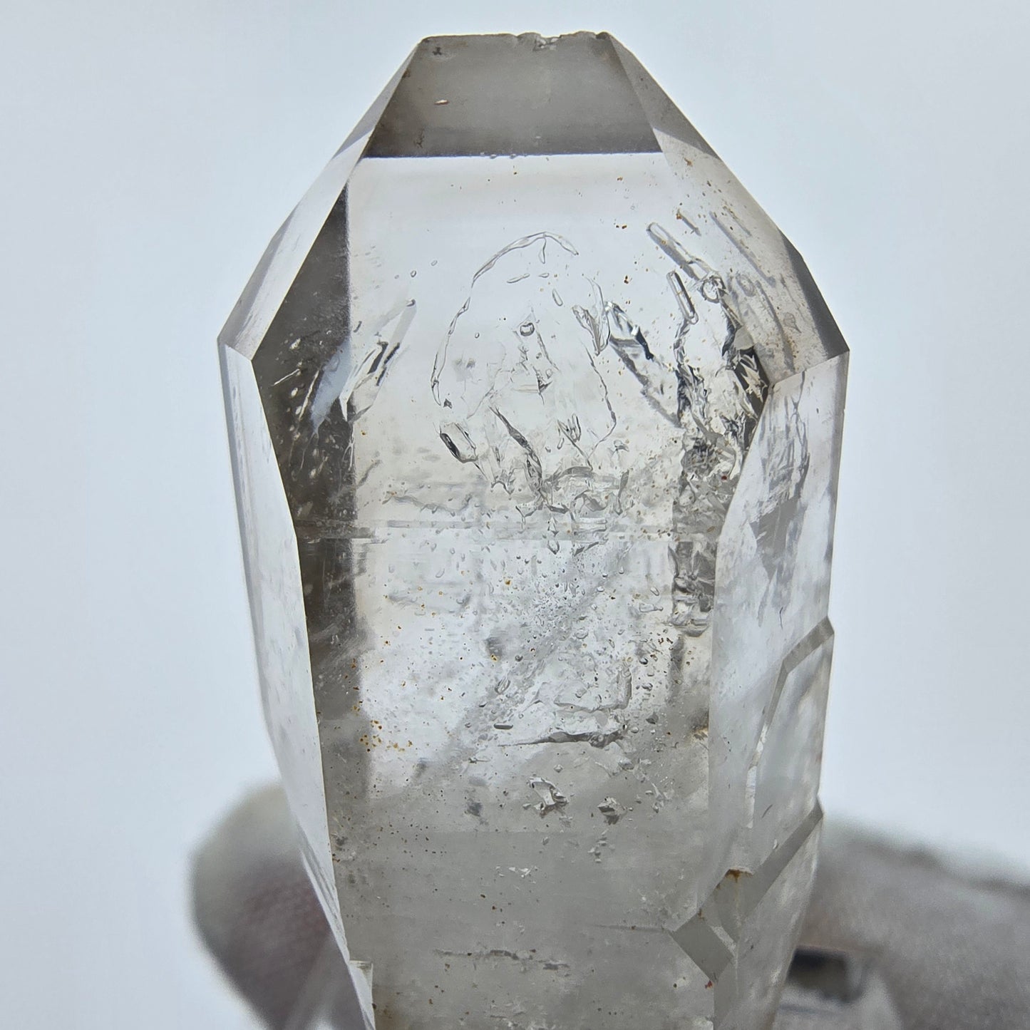 Enhydro Phantom Rauchquarz Zepter Spitze 2x Blase Goboboseb, Namibia 43*21*15mm