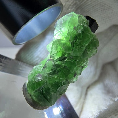 Cube de fluorite fantôme zonal, spécimen de tourmaline Schorl, Erongo, Namibie, 25 x 12 x 12 mm 
