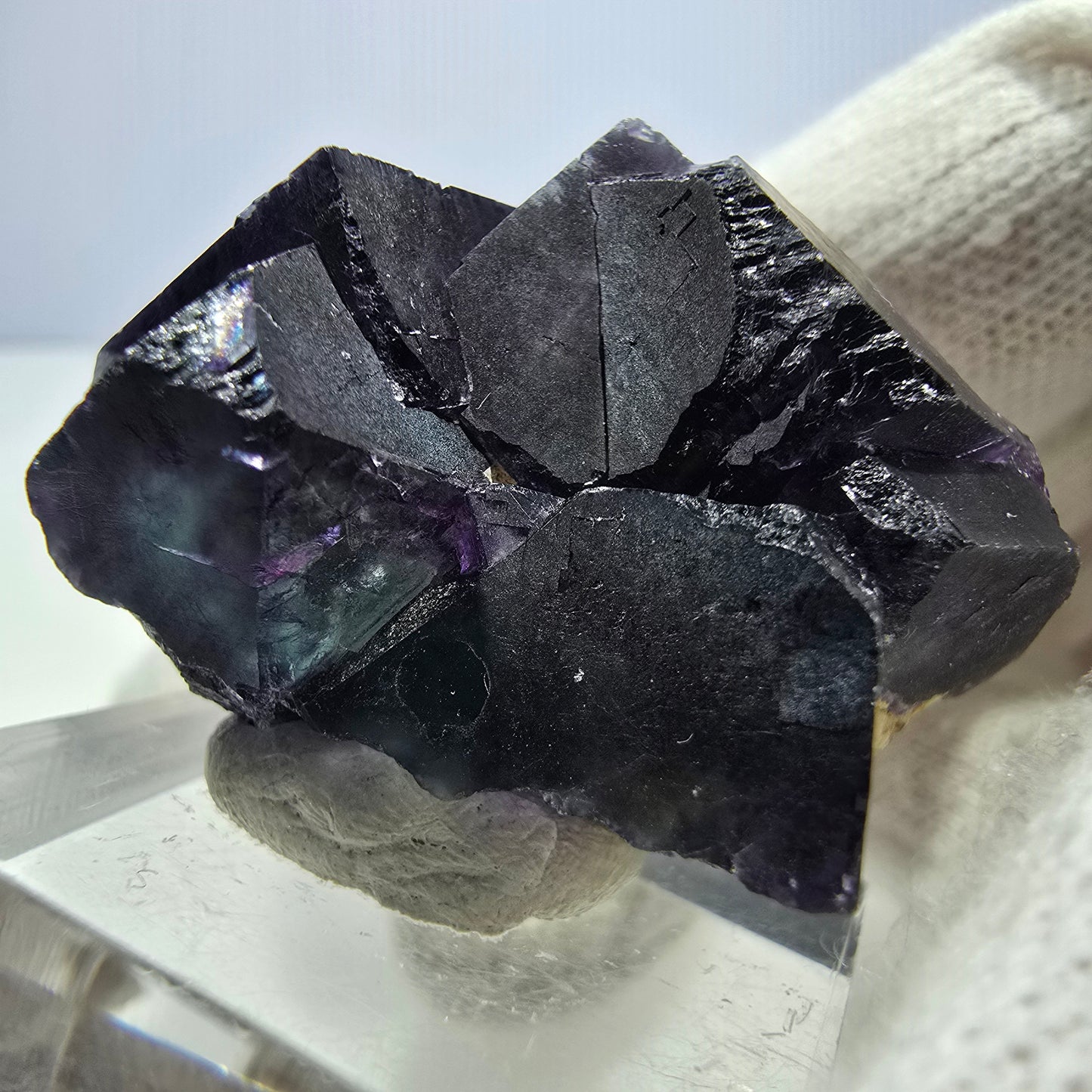 Klare Phantom Fluorit Würfel Stufe zonal grün lila Okorusu, Namibia 37*31*24mm