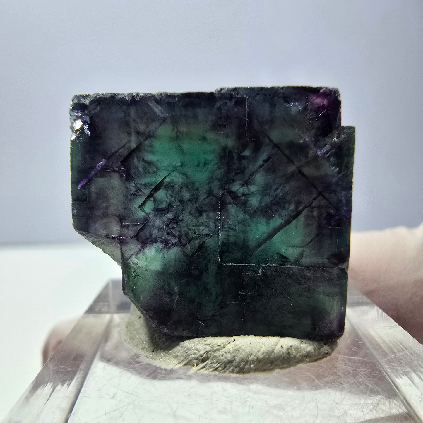 Phantom Fluorit Würfel parkettiert, grün lila Okorusu, Namibia 21*19*16mm