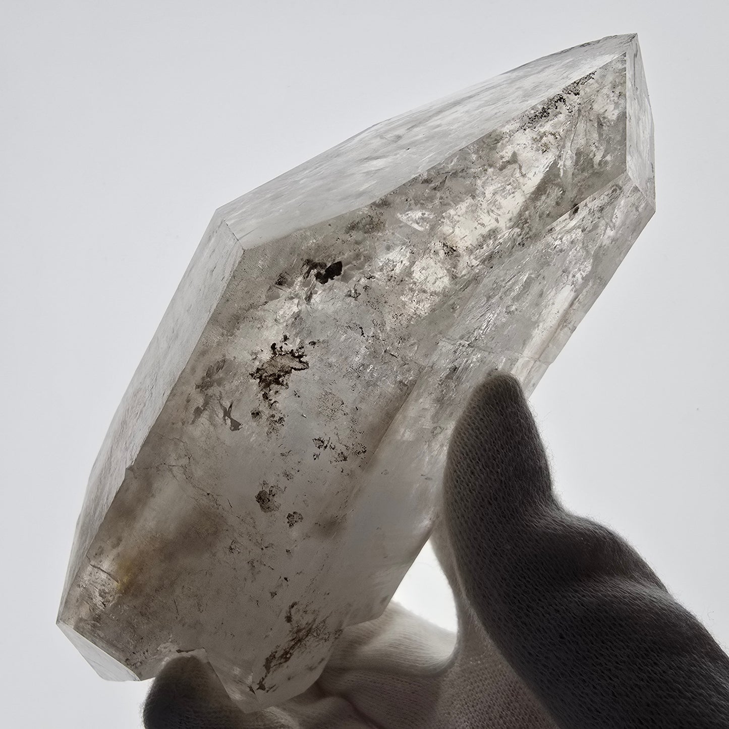 XL Enhydro Skeleton Smoky Quartz DT Scepter, 2x Bubble Valentine Pocket, Namibia 145*69*55mm 
