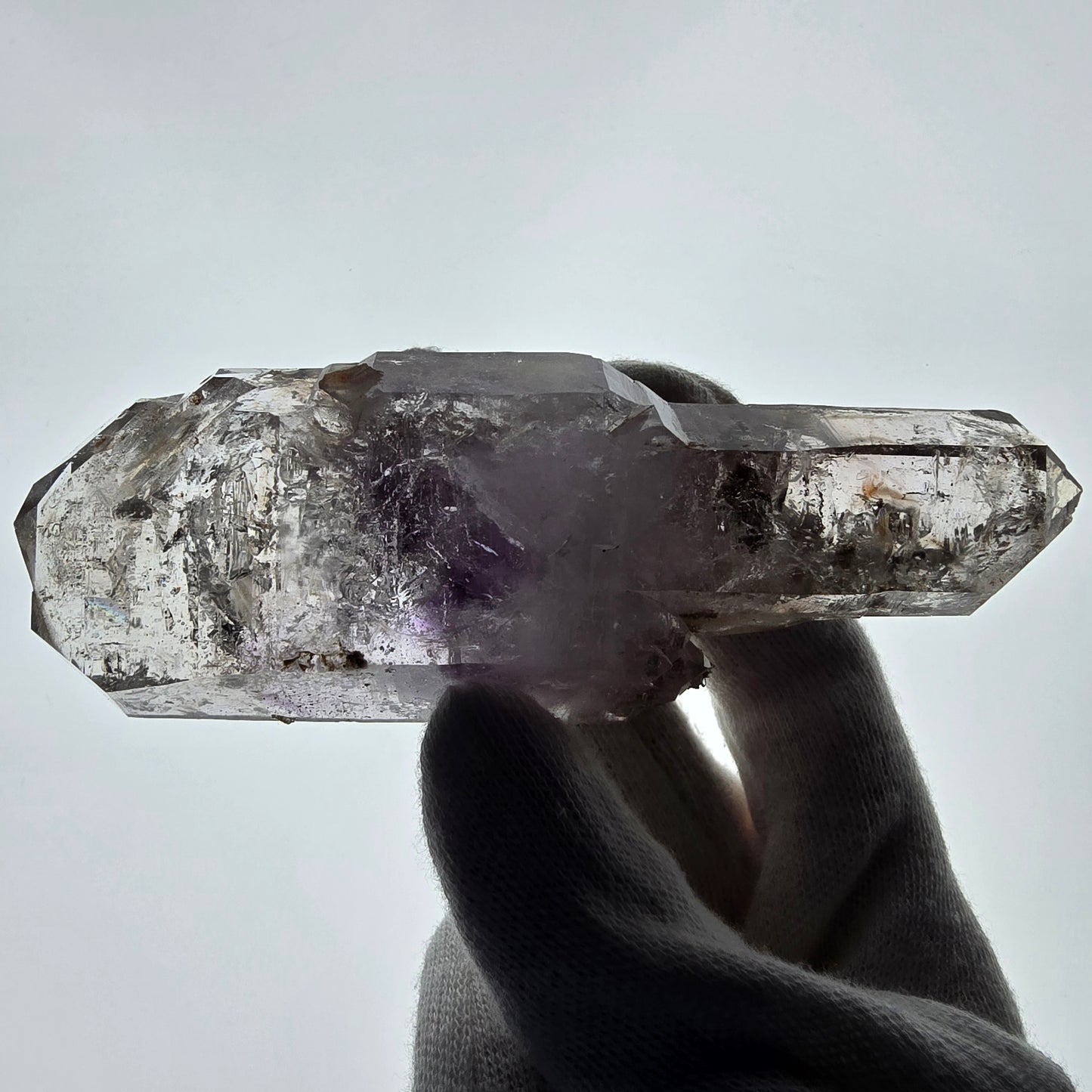 Enhydro Skeleton Amethyst DT Scepter 4x Bubble Valentine Pocket Gobobs. Namibie 119 x 40 x 34 mm 