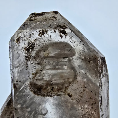 Sceptre de fenêtre Enhydro en quartz fumé, grande bulle, poche Saint-Valentin, Namibie, 88 x 64 x 36 mm 