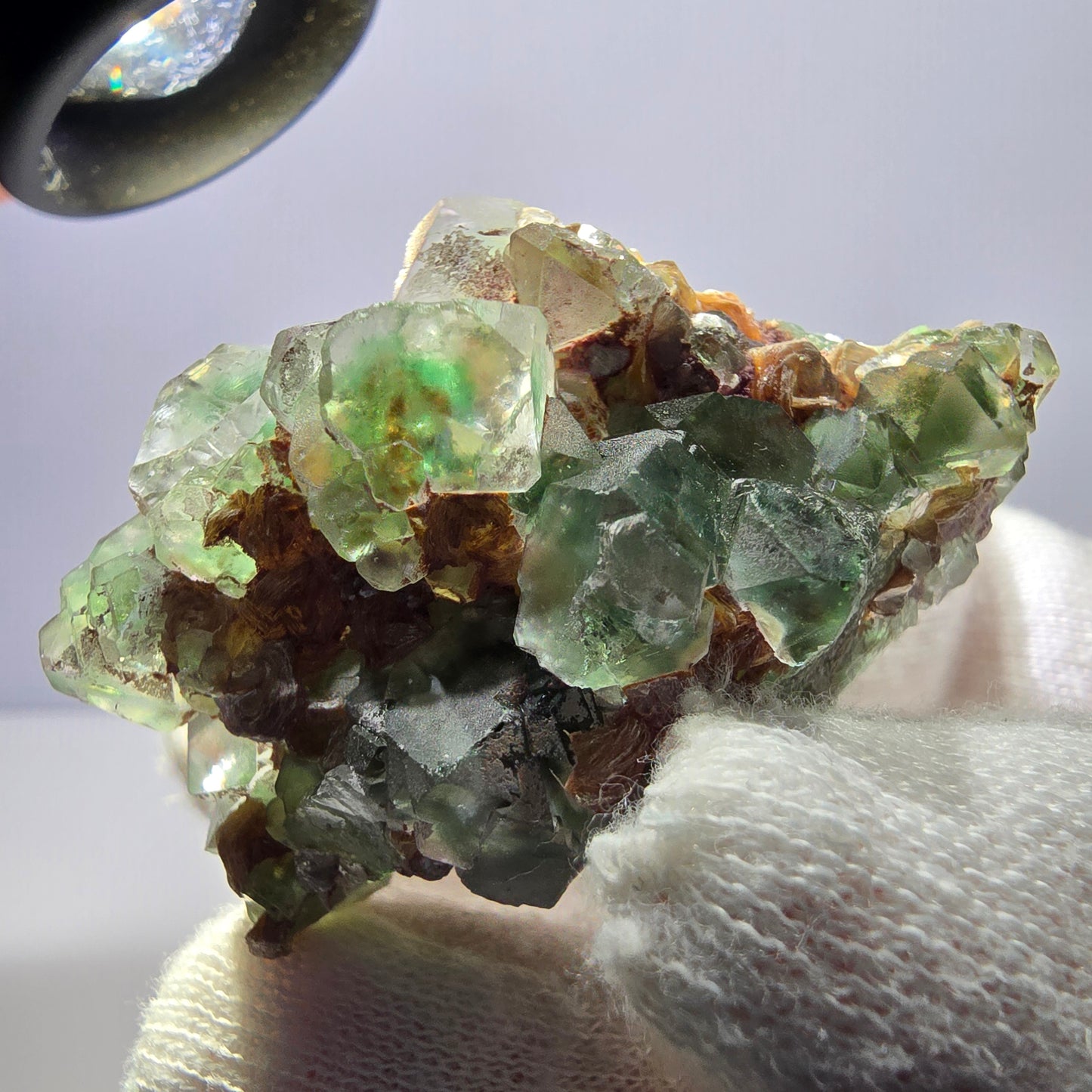 Phantom Fluorit, Hyalit, Muskovit Stufe Erongo, Namibia 52*34*31mm