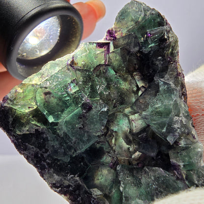 Phantom Fluorit Würfel Stufe grün lila zonal Okorusu Namibia 82*48*15mm