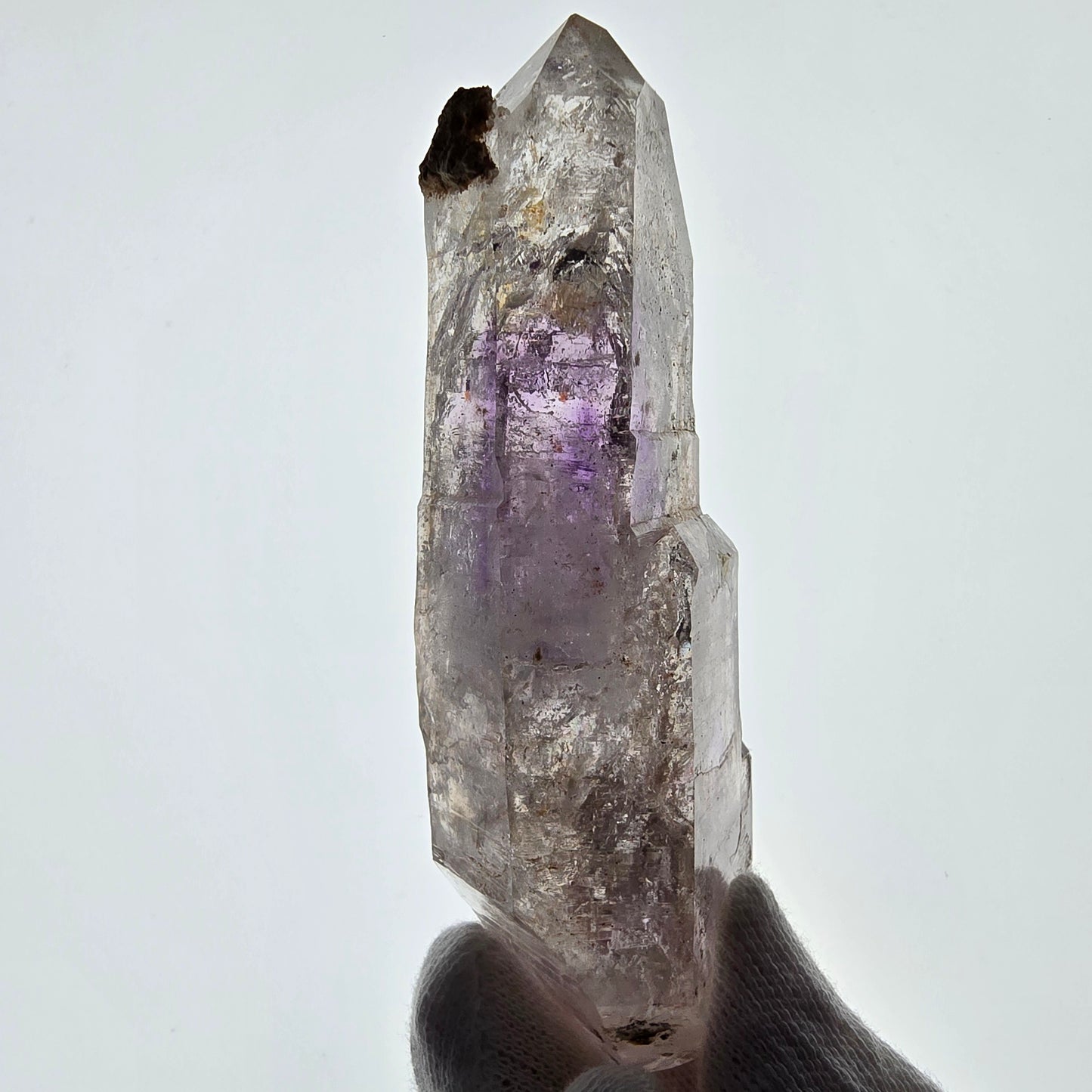 Sceptre d'améthyste squelette Enhydro DT UV Calcite 2x Bubble Valentine Pocket Namibie 106*35*26mm 