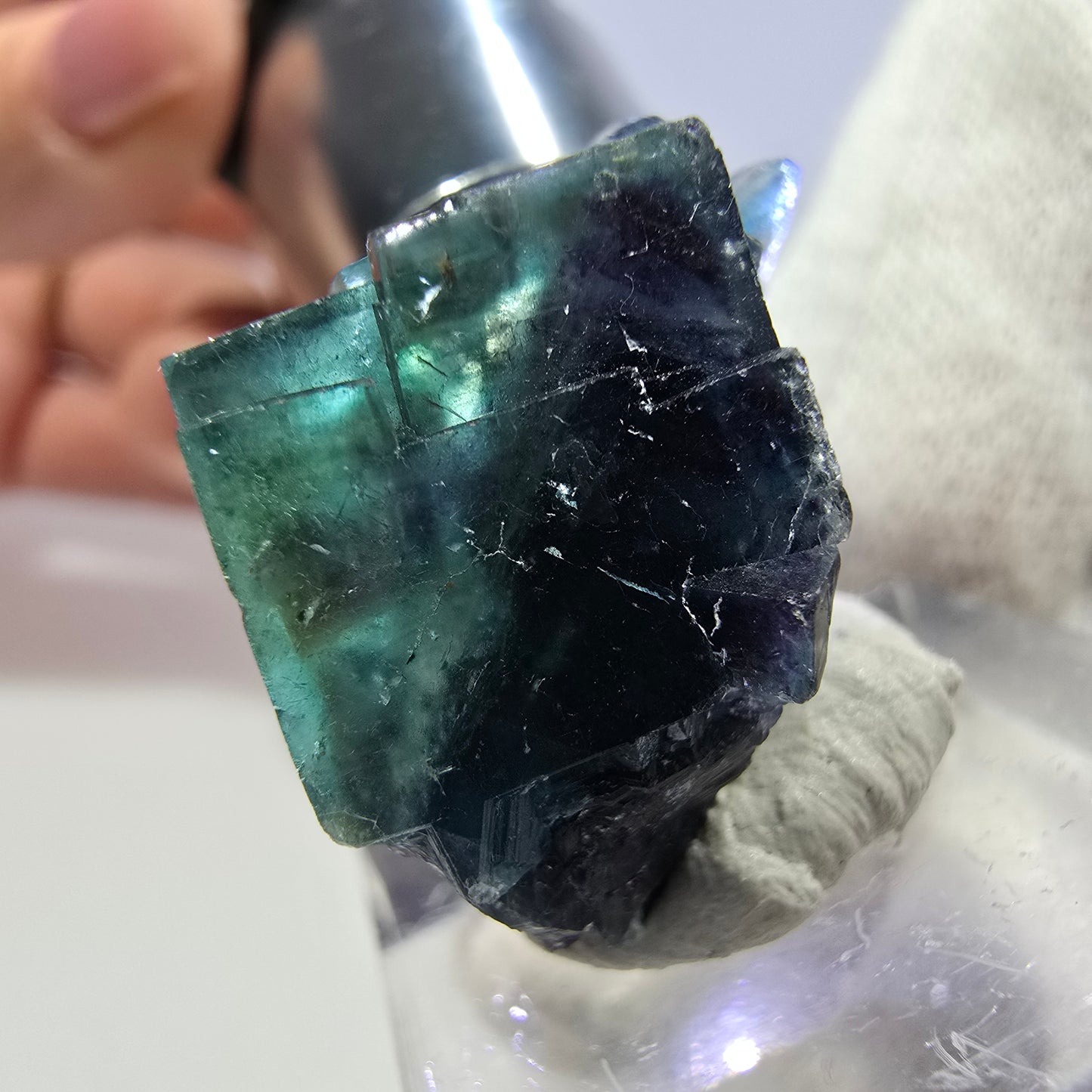 Phantom Fluorite Cube Specimen, Zonal - New Find! Okorusu, Namibia 24*20*19mm 