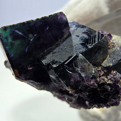 Klare Phantom Fluorit Würfel Stufe zonal grün lila Okorusu, Namibia 36*26*25mm