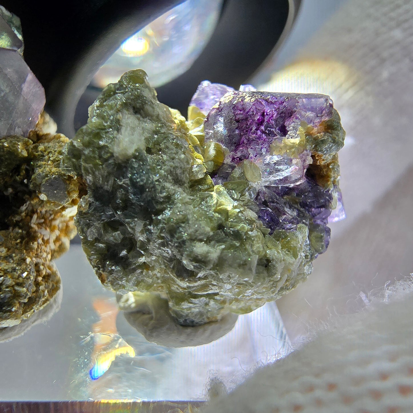 Lot de 2 cubes de fluorite fantôme zonaux, spécimen de muscovite Erongo, Namibie 20+23 mm 