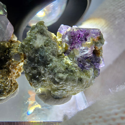 Lot de 2 cubes de fluorite fantôme zonaux, spécimen de muscovite Erongo, Namibie 20+23 mm 