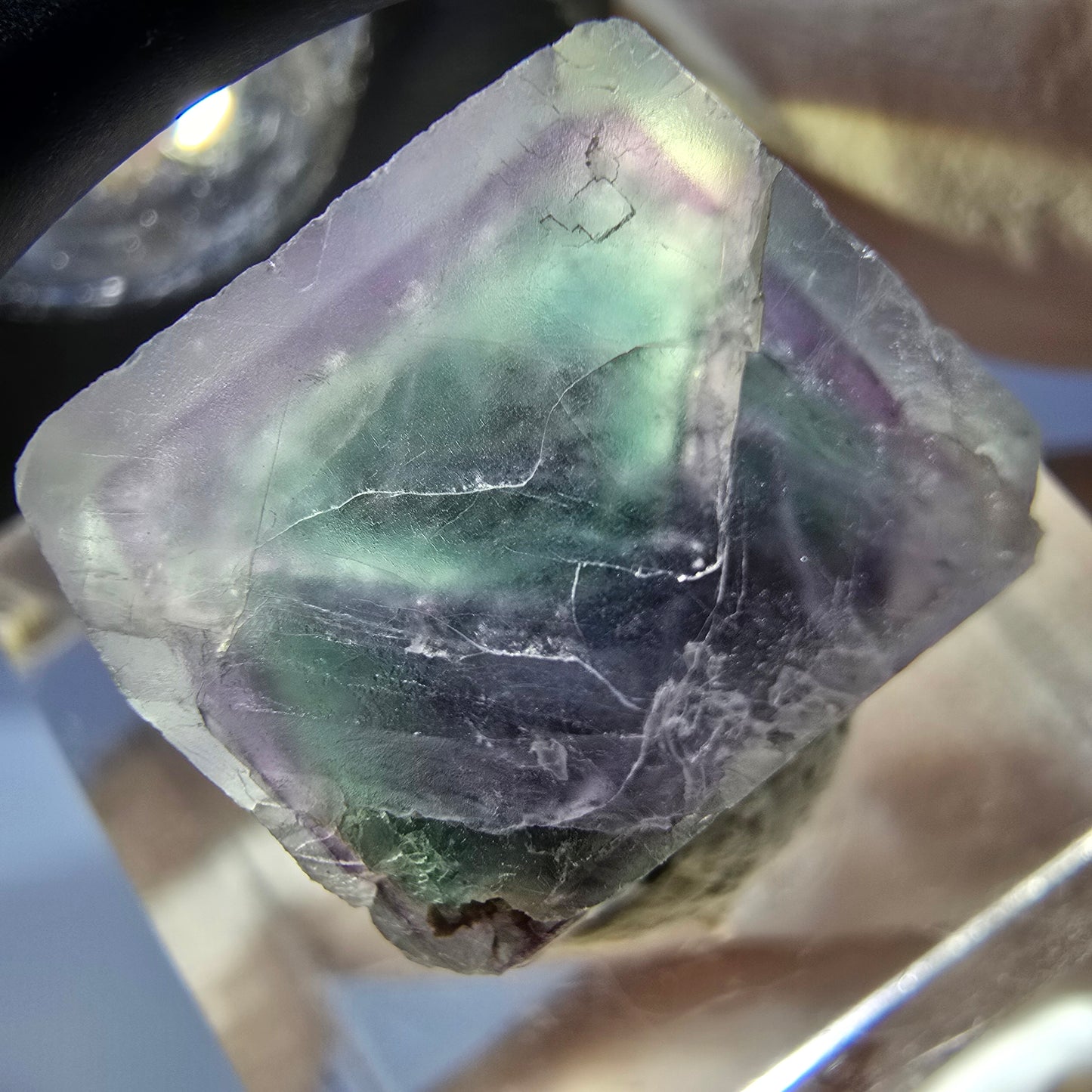 Phantom Fluorit Würfel parkettiert, grün lila Okorusu, Namibia 15*13*13mm