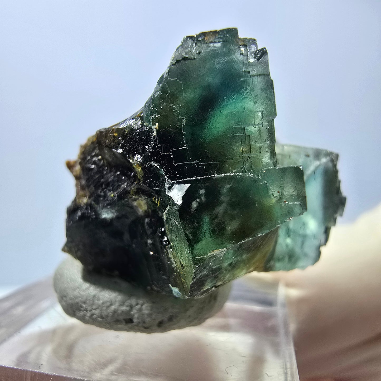 Seltene Phantom Fluorit Würfel Stufe, grün Okorusu, Namibia 27*23*20mm