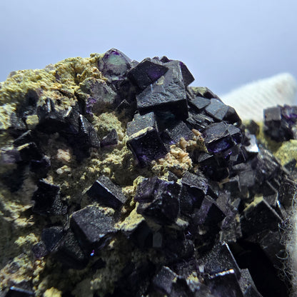 Cube de fluorite fantôme zonal, spécimen d'orthose, Erongo, Namibie, 62 x 38 x 20 mm 