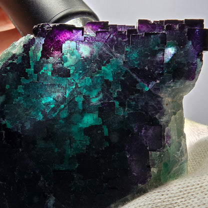 Große Phantom Fluorit Würfel Stufe grün lila zonal 11:11 Angel Pocket, Namibia 98*78*51mm