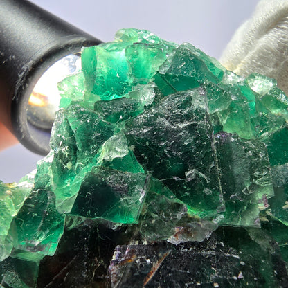 Grand spécimen de cube de fluorite fantôme parqueté, Okorusu zonal, Namibie, 84 x 74 x 23 mm 