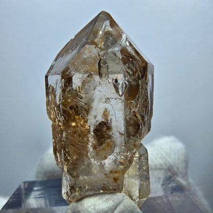 Sceptre Enhydro Phantom Smoky Quartz DT, 1x Bubble Goboboseb, Namibie 28*14*10mm 
