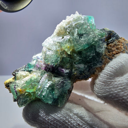 Cube de fluorite fantôme zonal, spécimen d'orthose, Erongo, Namibie, 62 x 45 x 30 mm 