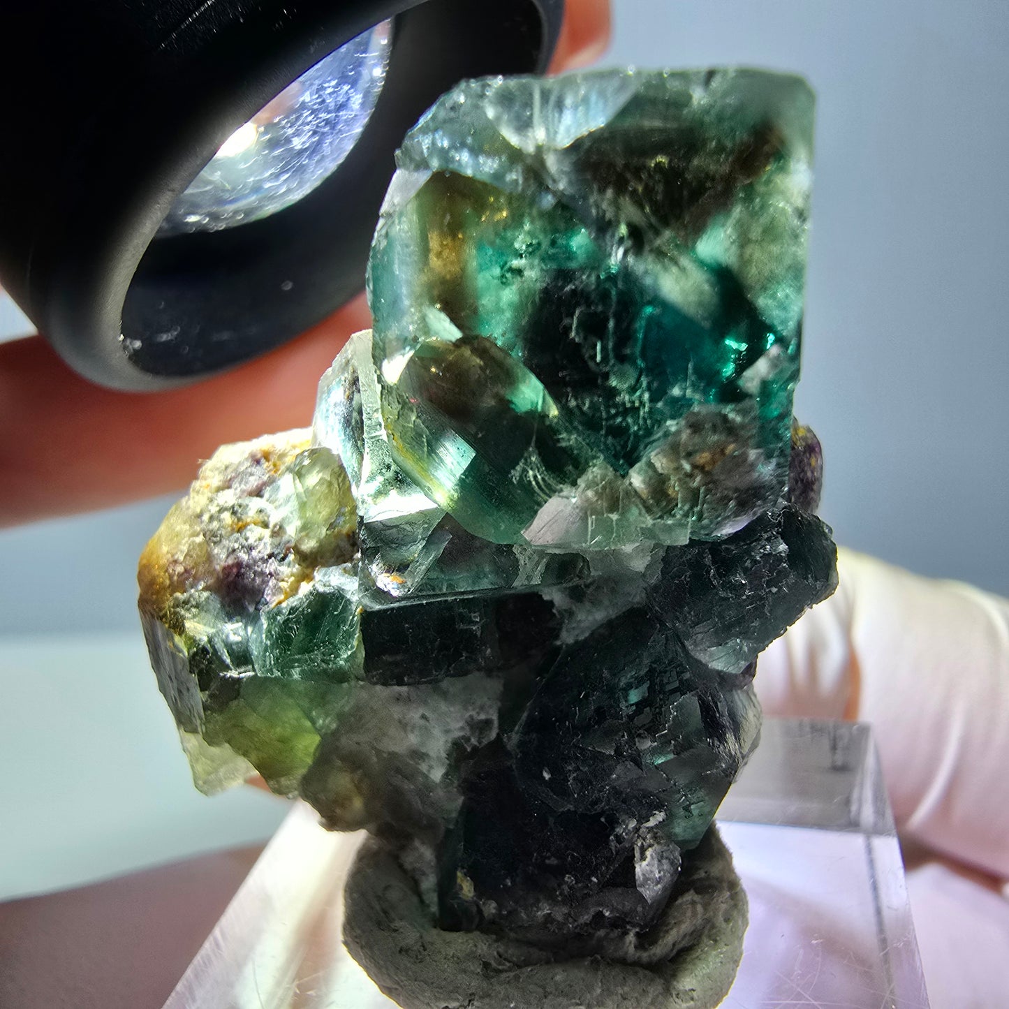 Spécimen de cube de fluorite fantôme, parquet vert Okorusu, Namibie 32 x 26 x 24 mm 
