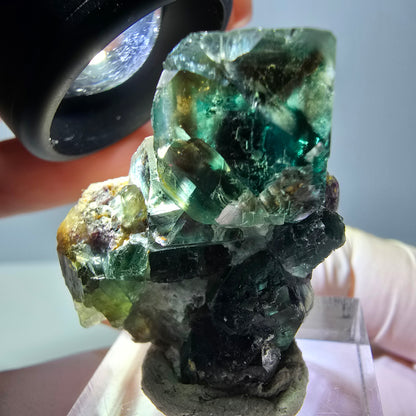 Spécimen de cube de fluorite fantôme, parquet vert Okorusu, Namibie 32 x 26 x 24 mm 