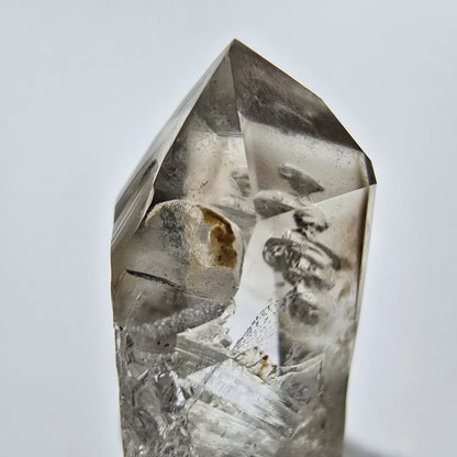 Enhydro Phantom Smoky Quartz Sceptre Tip 1x Bubble Goboboseb, Namibie 42*15*11mm 